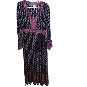 Knox Rose Bohemian Floral Maxi Dress Size XL